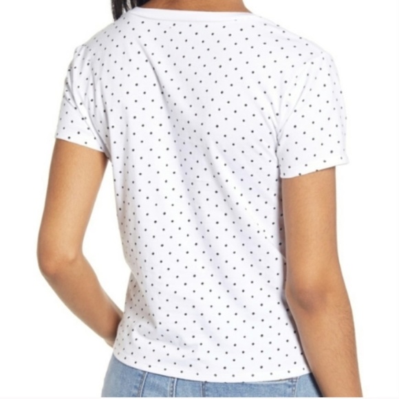 BP Scoop Neck Polka Dot Long Crop Top - Picture 2 of 2